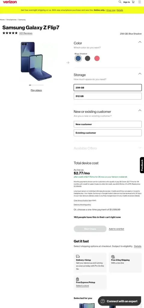 Verizon Z Flip 7 trade in deal