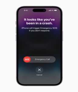 Crash detection feature on iPhone