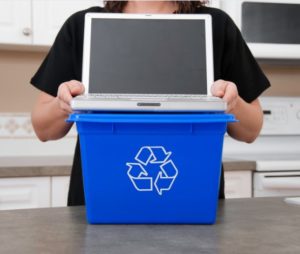 demonstrates recycling electronics