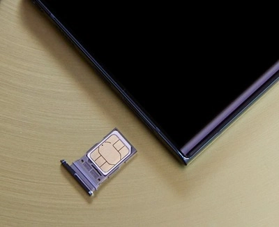 Sim tray on a phone
