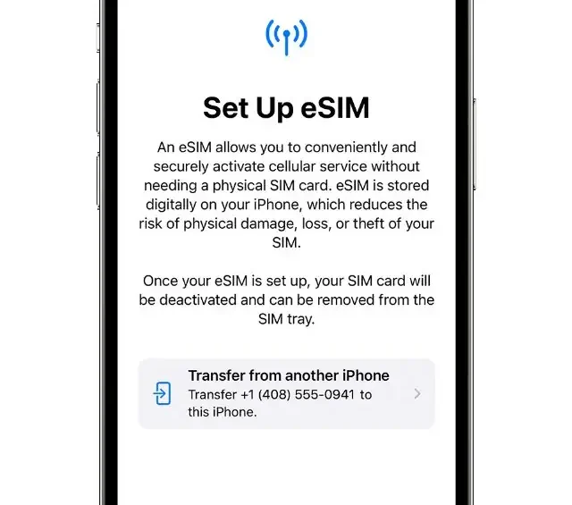 Set up eSIM on iPhone