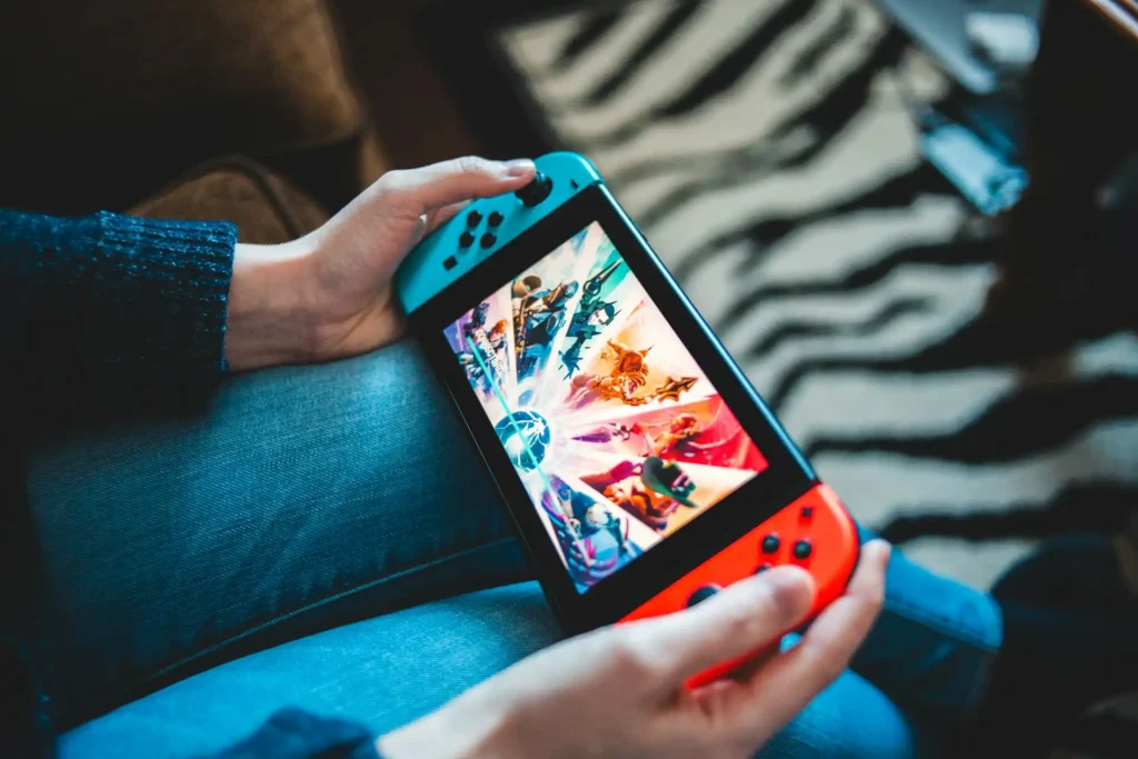 Playing a game on a Nintendo Switch