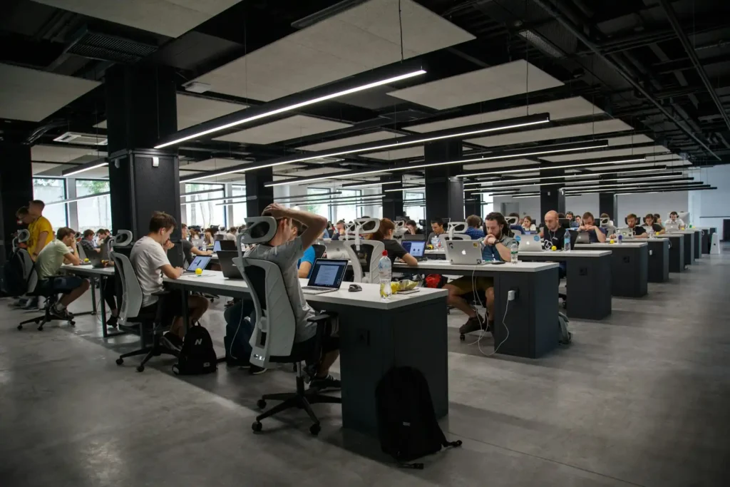 office workers using computers to work