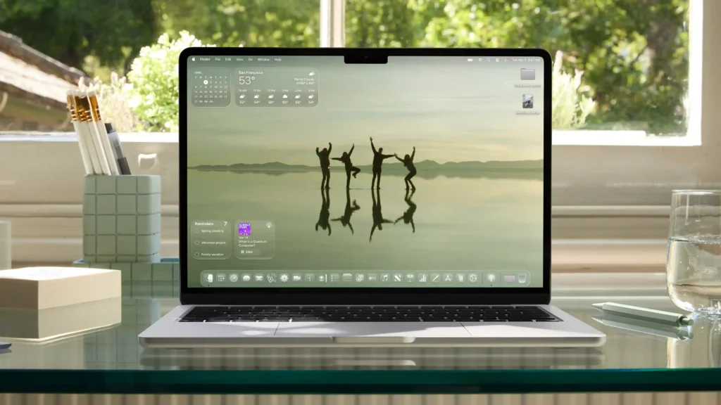 MacBook Running Liquid Glass